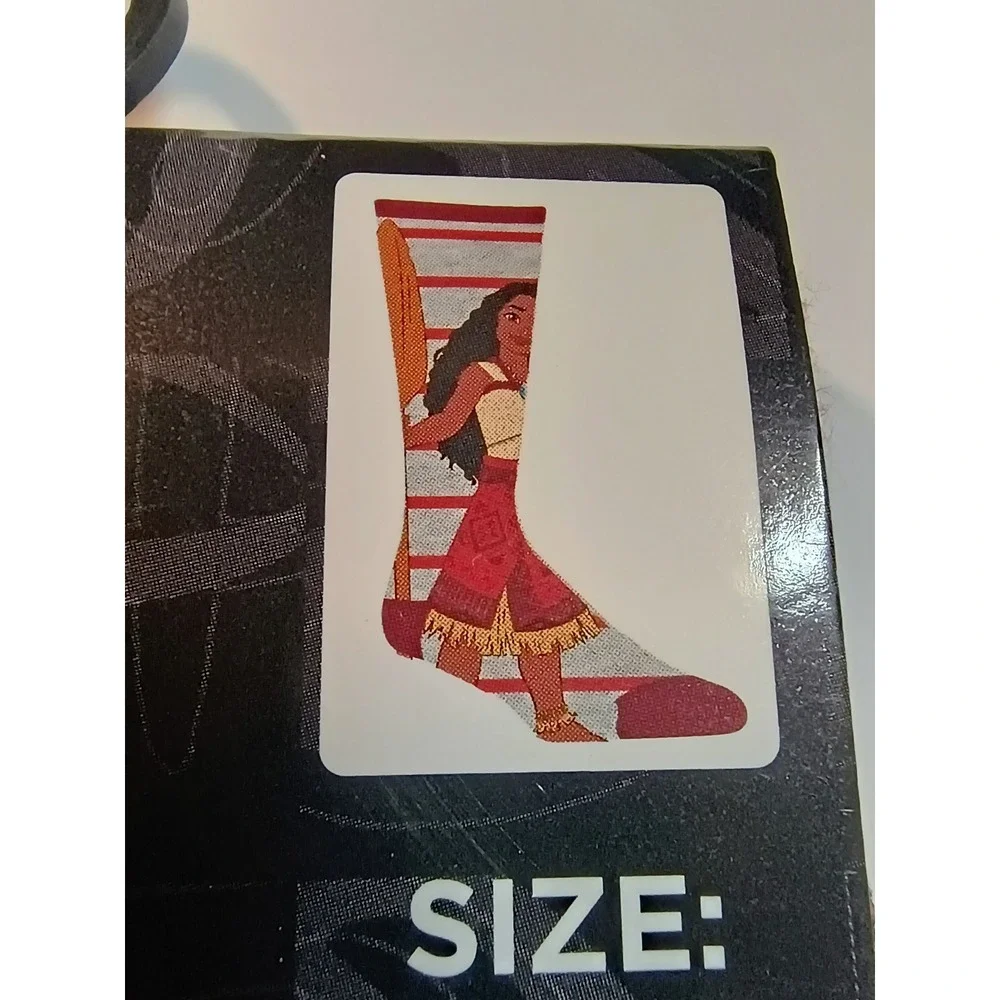 Disney Moana Crew Socks Size 9-13 Women's Unisex Polyster Blend‎ New